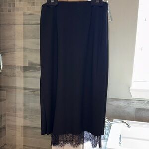 Elegant Black Lace Trim Skirt
